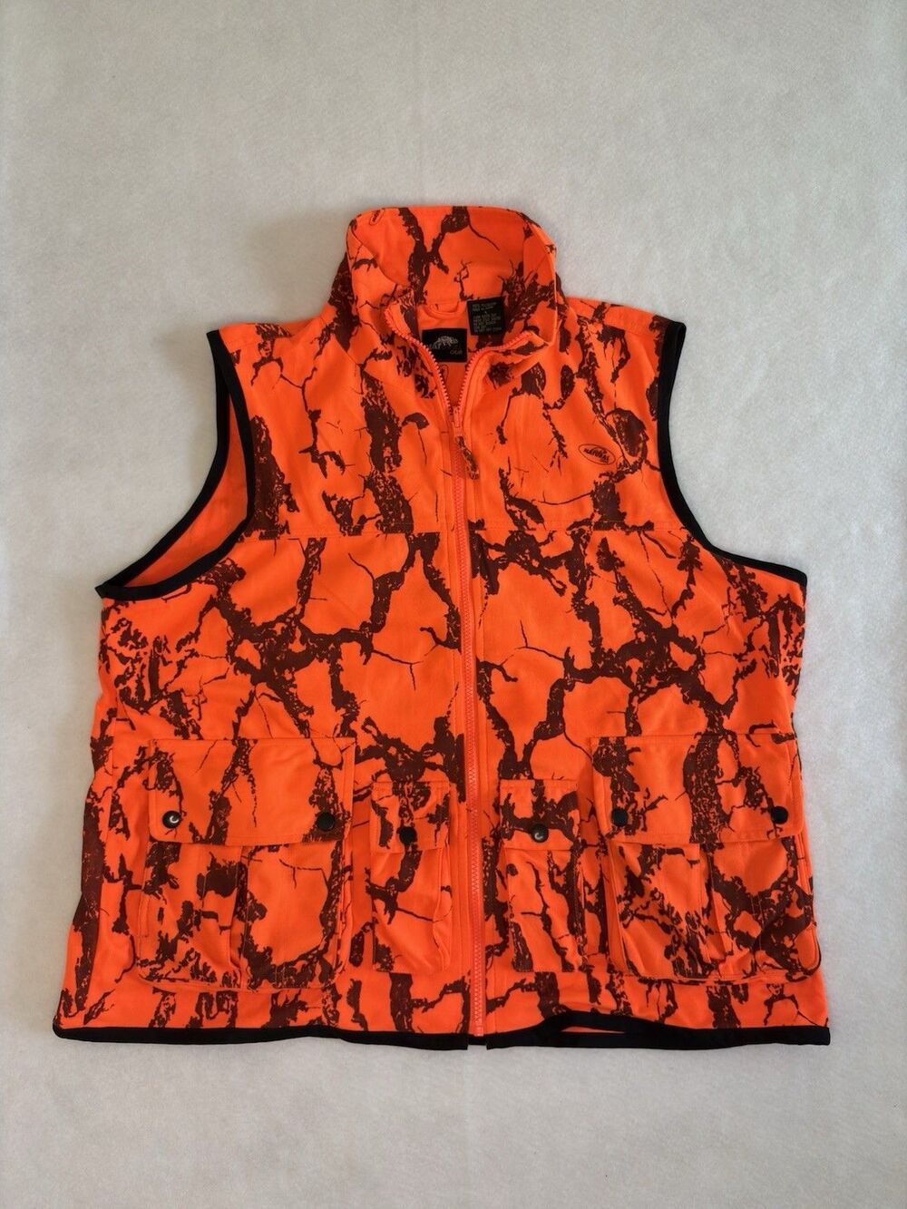 Natural Gear Blaze Orange Camo Hunting Vest Large Harvester Series Game Pouch